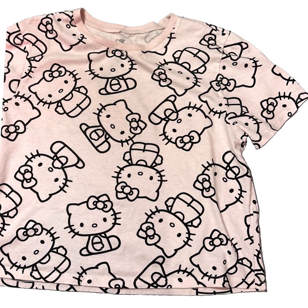 Hello Kitty Sanrio Crop Top Shirt Size XLG Youth Or Ladies Small / Pink